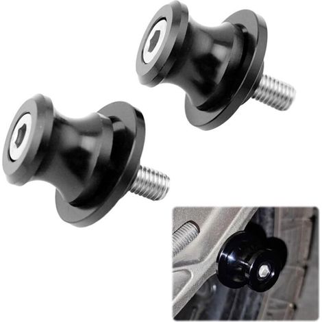 Ce lot de 2 boulons de démarreur et supports de bras oscillant arrière pour moto est fabriqué en alliage d'aluminium durable et convient à toutes les motos de 8 mm disponibles sur le marché.
