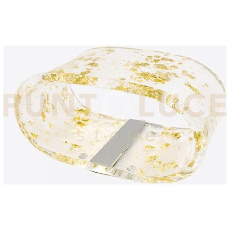 LAMPADA PICCOLA FUTURE IN CRISTALLO ACRILICO TRASPARENTE E ORO LED 4200°K / 24 Volt - 12 W/Mt