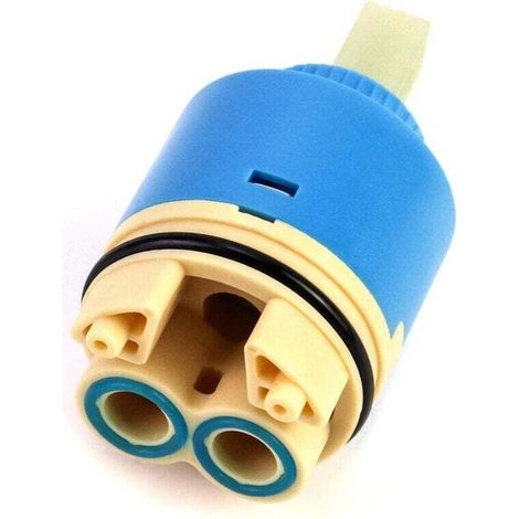 Replacement ceramic cartridge, Ceramic for mixer tap, Ceramic cartridge for kitchen or bathroom 40 mm, Blue, with base (1/4)