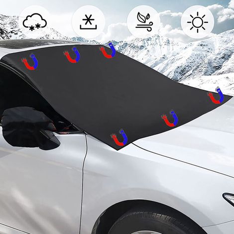 Cache pare-neige magnétique pour voiture - Couverture extérieure universelle anti-gel et pare-soleil (210x125cm)