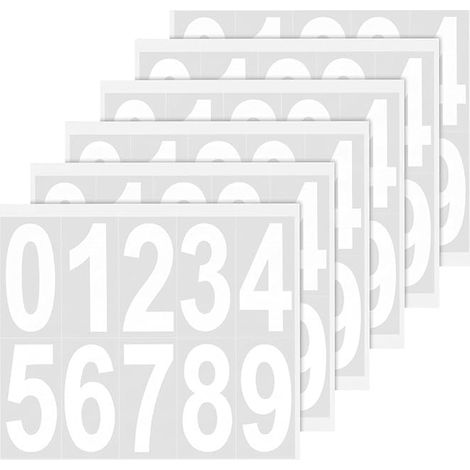 Autocollants Chiffres Lettres Blancs 50x88mm Résistants à l'eau Boîte aux Lettres Porte Visibles la Nuit Autoadhésifs (1/3)