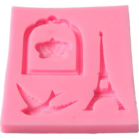 Moule en silicone alimentaire forme tour cage pour gâteau pâtisserie biscuit chocolat pâte à sucre ustensile de cuisson (1/2)