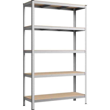 Songmics – Rayonnage étagère charge lourde 5 niveaux 60 x 120 x 200 cm – Capacité 875 kg – Structure en acier zingué – Étagères réglables (1/5)