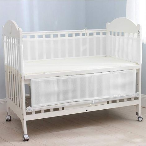 2er-Set Babybett-Schutzpolster, atmungsaktives Netzgewebe, stoßdämpfende Barriere, sicheres Bettkissen (1/5)