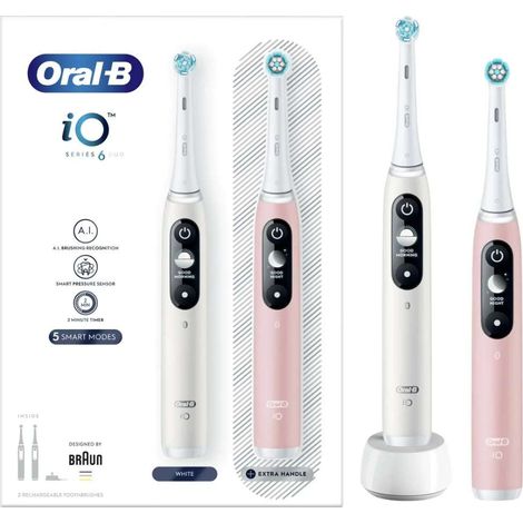 Oral-B - Elektrische Zahnbürste iO Series 6 Duo, weiß/rosa 4210201381877