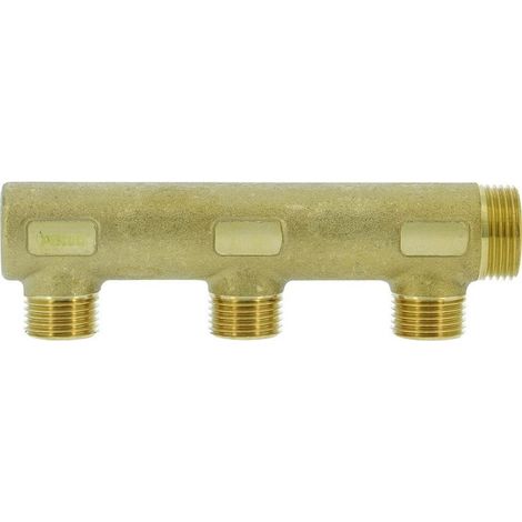 Collecteur borgne en laiton 3 sorties 1/2" mâle à portée plate certifié ACS chauffage et sanitaire - THERMADOR COLS203P