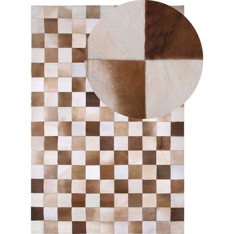 Teppich SOLMAZ Beige 140 x 200 cm Echtleder