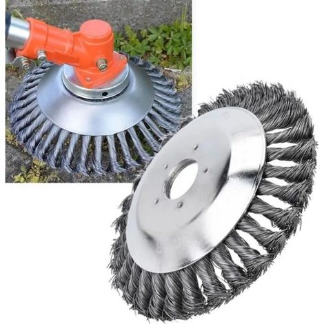 Lame de tondeuse en acier inoxydable - 200 mm de diamètre, roue à fil torsadé de 20 cm (8 pouces) avec 25 trous [Type disque] (1/4)