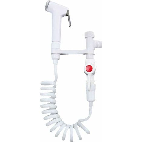 ABS Toilet Sprayer White Handheld Sprayer ABS Hand Shower Bidet Sprayer Shower Head Kit Home Tool Hose Length 1.5m(1.5m) (1/5)