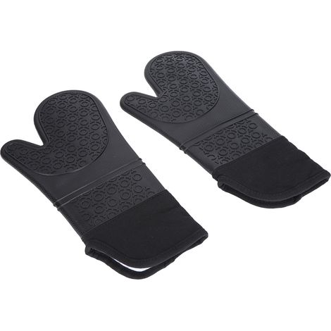 Lot de 6 Gants de Cuisine Silicone, Maniques Résistantes à la Chaleur, Protection Mains pour Four, Pinces et Dessous de Plat, Anti-chaleur 170°C (1/5)