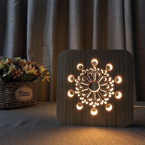 LED-Nachtlicht aus Holz, Kinderbettlampe, 3D-Tischlampe mit Illusionseffekt, dekorative Leuchte, 2,5 W, USB-aufladbar, Kinderzimmerlampe