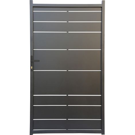 Portillon jardin fer plein 100x182 cm noir ORIS X-METAL (1/2)