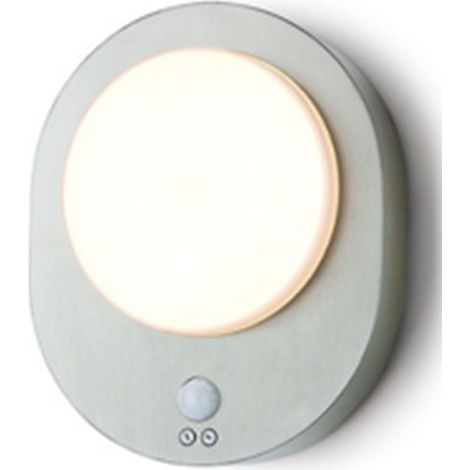 Kellerlampe LED mit Bewegungsmelder Edelstahl H: 24,4 cm IP44 Weiß 3000 K warmweiß 350 lm Modern