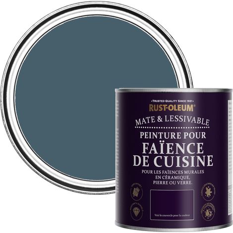 Peinture Bleue Résistante à l'eau pour Faïence de Cuisine, Finition Mate - Bleu Dessin 750ml (1/5)