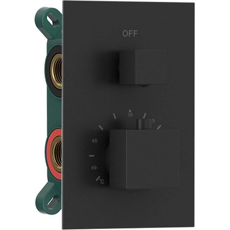 Sapho - Grifo termostático empotrado, caja, para 2 dispositivos, negro mate 1102-32B (1/2)