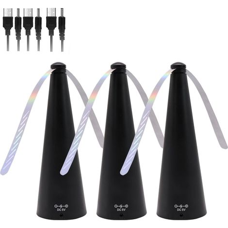 3-teiliges Tischventilator-Set, tragbarer, geräuschloser, per USB aufladbarer Mückenschutzventilator, geeignet für den Innen- und Außenbereich.