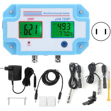 3 en 1 Contrôleur de qualité d'eau pH ORP Température, moniteur en ligne multifonction pour piscine, prise américaine 110V (1/5)