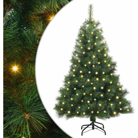 Árbol de Navidad artificial con 150 LED Verde 120 cm PE y PVC vidaXL