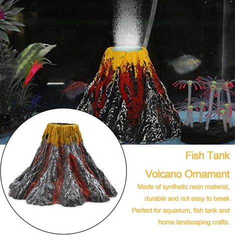 Kit di decorazione per acquario a forma di vulcano multicolore a LED con diffusore d'aria - Altro (1/4)