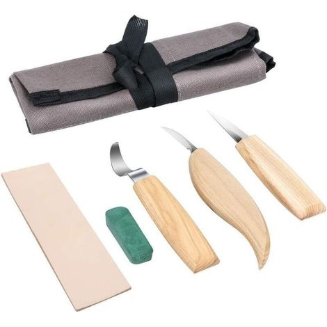 Couteau à découper cinq pièces modèle de sculpture lame en acier inoxydable couteau à découper ciseau à bois bricolage outil de sculpture adapté à la salle des outils (1/5)
