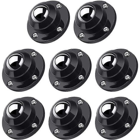 Lot de 8 roulettes auto-adhésives pour meubles, capacité de charge de 12,7 kg par roulette, pivotantes et discrètes. (1/5)