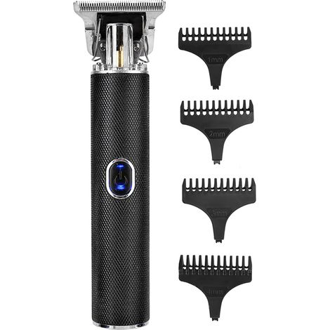 Tondeuse à cheveux professionnelle électrique sans fil rechargeable, machine de coupe ajustable, rasoir de coiffure noir (1/5)