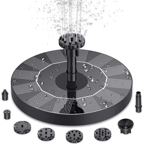 Fontaine solaire, fontaine solaire extérieure pour jardin, pompes solaires avec 1 (1/4)