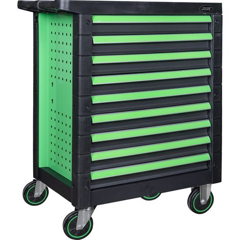 JBM54297 Carro de herramientas de 9 cajones iguales - verde - vacío