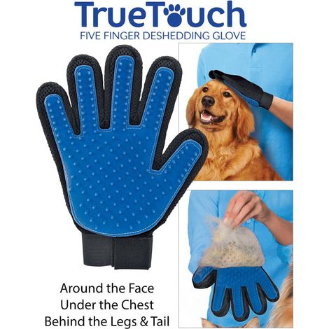 Trade Shop - True Touch Guanto Spazzola Cardatore Elimina Peli Massaggiante Per Cani E Gatti -