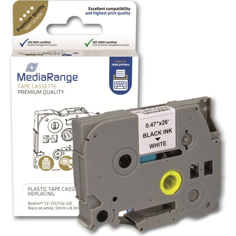 MEDIARANGE Schriftband MRBTZ231, ersetzt Brother TZ-231/TZe-231
