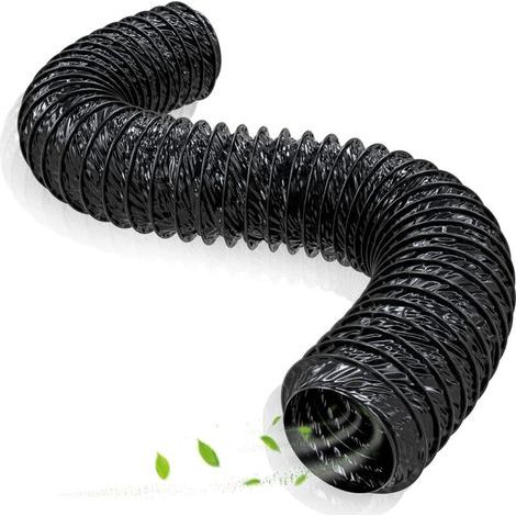 PVC-Abluftschlauch, flexibler Lüftungsschlauch Ø 150 mm/152 mm, max. Länge 4 m, schwarz, Ansaugschlauch für Klimaanlage, Wäschetrockner, Dunstabzugshaube