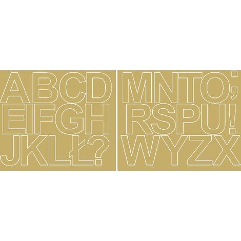 Selbstklebende Buchstabenaufkleber, 6 cm, goldfarben mit Glanz