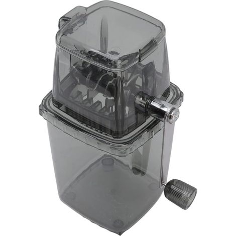 Broyeur à glace manuel avec manivelle, broyeur à glace portable avec boîtier transparent et lames en acier inoxydable, pour glace pilée et glace pilée (gris) (1/5)