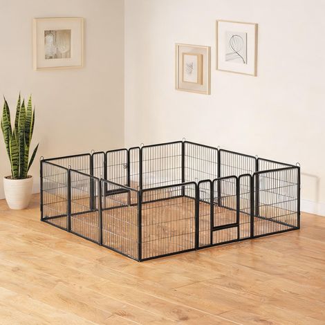 Barrière pour chien negru en oţel 80 x 1,5 x 60 cm (1/5)