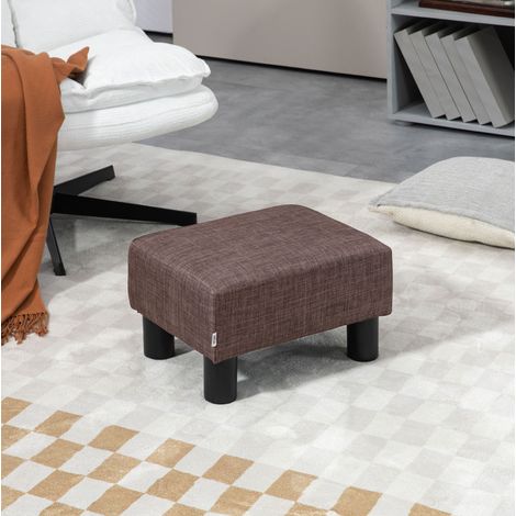 Repose-pieds rectangulaire en tissu marron, 40 x 30 x 24 cm, charge maximale 110 kg HAVRYA (1/5)