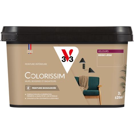 Peinture murale intérieure Colorissim® V33 Beige liège Velours 2L
