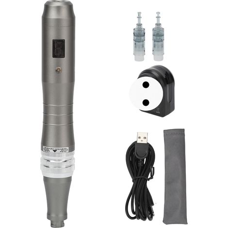 Stylo de Microneedling Électrique Sans Fil 6 Vitesses Réglables avec Seringues, Prise UE 100‑240V (1/5)