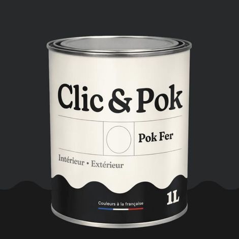 Peinture Fer Antirouille – Métal Extérieur Intérieur, Satinée, Protection Rouille - 1L - RAL 9011 - Noir graphite