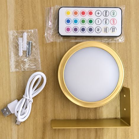 Lampe pour tableau LED rechargeable dorée RGBW 13 couleurs avec télécommande et support en fer t048e-rgbw-1 réf 7959 200 g – Livraison gratuite