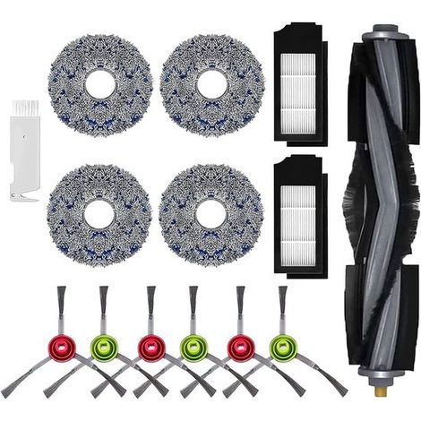 Ersatzteilset für Debot X1 TURBO / X1 OMNI / T10 TURBO Staubsauger – 1 Hauptbürste, 2 HEPA-Filter, 6 Seitenbürsten, 4 Wischtücher, 1 Bürstenkopf (1/5)