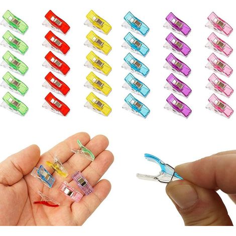 Pinces à tissu, lot de 30, alternative aux épingles pour maintenir les couches de tissu ensemble, maintenir fermement les coutures du tissu ensemble, machine à coudre