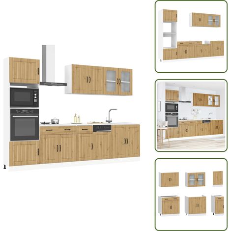 vidaXL 7-tlg. Küchenschrank-Set Kalmar Artisan-Eiche Holzwerkstoff (1/5)