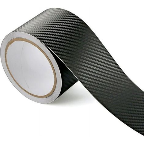 Rouleau de film vinyle carbone 3D 5 cm x 10 m, finition brillante, adhésif imperméable et anti-rayures pour décoration intérieure et personnalisation automobile