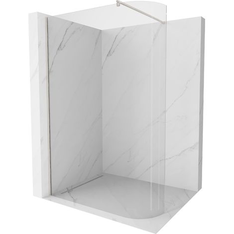 Mexen Kioto Duschwand gebogen Walk-in 120 x 200 cm, transparent 8 mm, gebürstetes Nickel - 800-120-1
