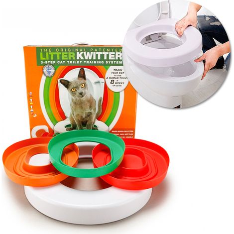Kit Formation Toilette Chat - Support en Plastique pour Apprentissage Toilette Humaine - Compatible Plusieurs Types de WC - 1 Pièce