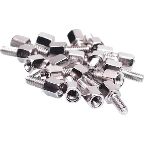 Lot de 10 vis à Colonne hexagonales en cuivre for DB 9 15 25 37 RS232 DB connecteur VGA Colonne en cuivre COM série Goujon en cuivre vis écrou(C) (1/3)
