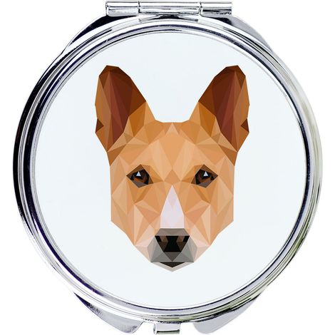 Basenji, Basendżi, Congo Dog - uno specchio con una foto e un'iscrizione geometrica di Art-Dog (1/3)