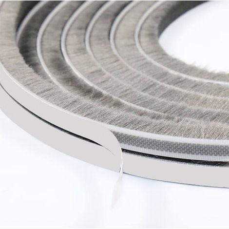 Joint à brosse adhésif 7x6 mm 20 m pour portes et fenêtres coulissantes, coupe-vent et anti-poussière pour aluminium et PVC (1/5)