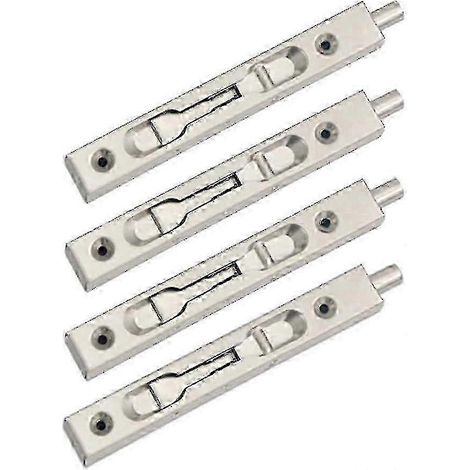 Lot de 4 (2 paires) loquets de porte encastrés à glissière, verrou de sécurité dissimulé, en acier inoxydable (1/5)