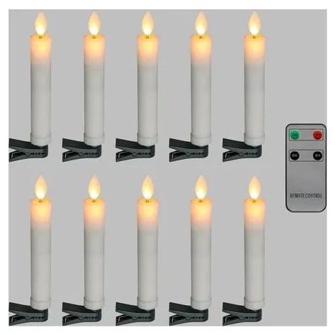 Lot 10 Bougies Sapin Ø1,85xH10cm Télécommandée Lotti